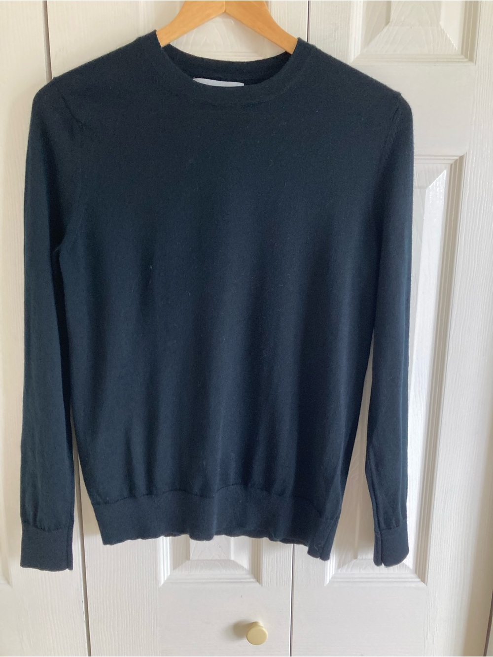 M&S Collection Extra Fine Merino Wool Black Sweater Size 8